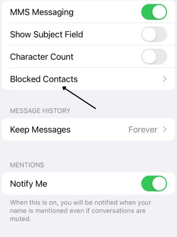 blocked contacts
