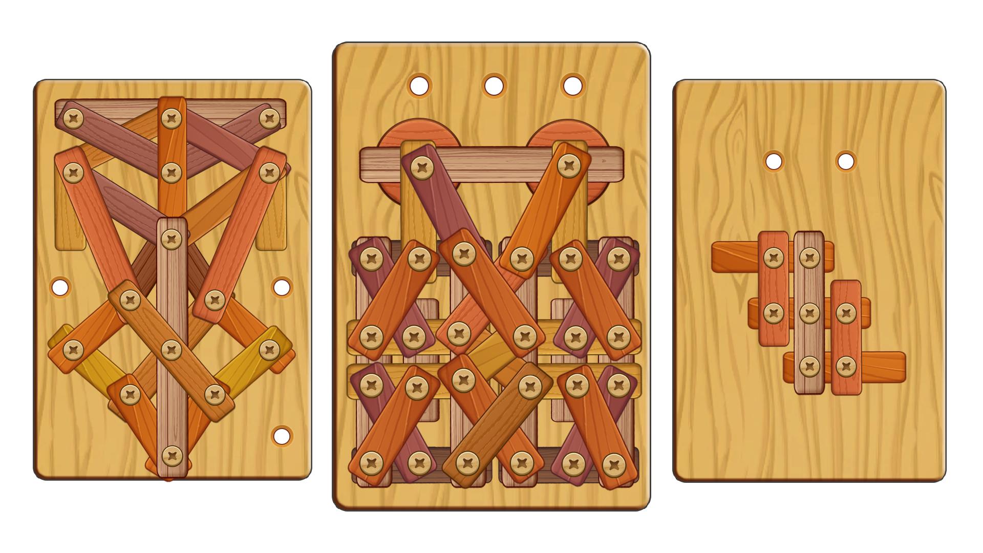 Wood Nuts and Bolts Puzzle game